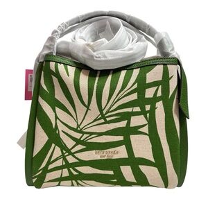 kate spade Green Knott Palm Canvas Medium Crossbody Tote NWT $298